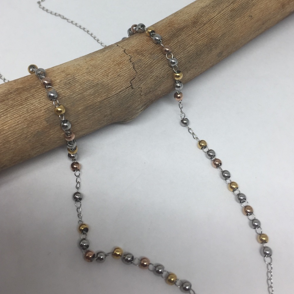 Rosary Stainless Steel Necklace 3mm - Picture 4 of 8