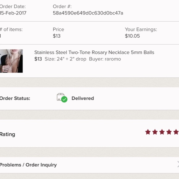 Rosary Stainless Steel Necklace 3mm - Picture 7 of 8