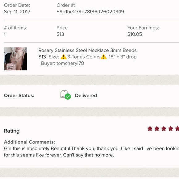 Rosary Stainless Steel Necklace 3mm - Picture 8 of 8