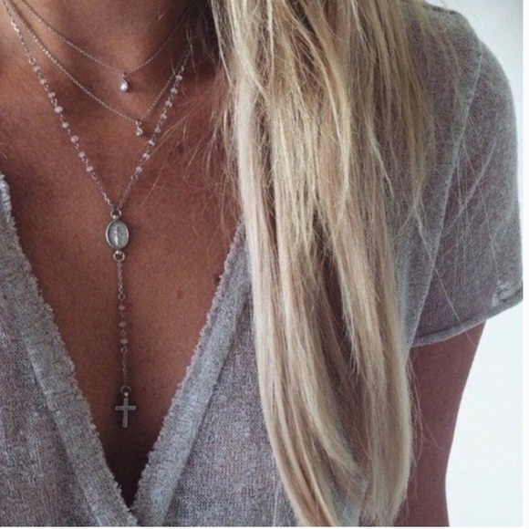 Rosary Stainless Steel Necklace 3mm - Picture 2 of 8