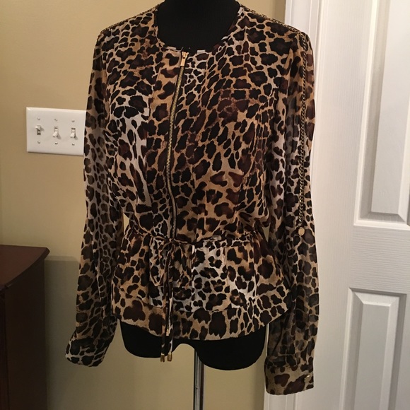 Animal print sheer jacket size 6 - Picture 1 of 4