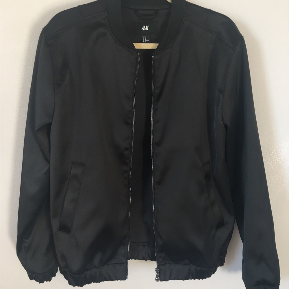 H&M men's silk bomber jacket