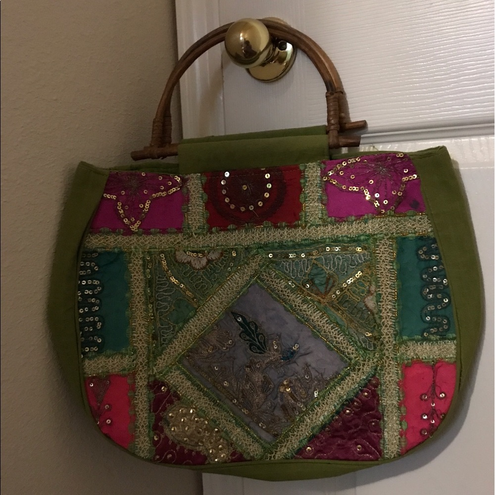 India Ethnic Patchwork Embroidered Tote