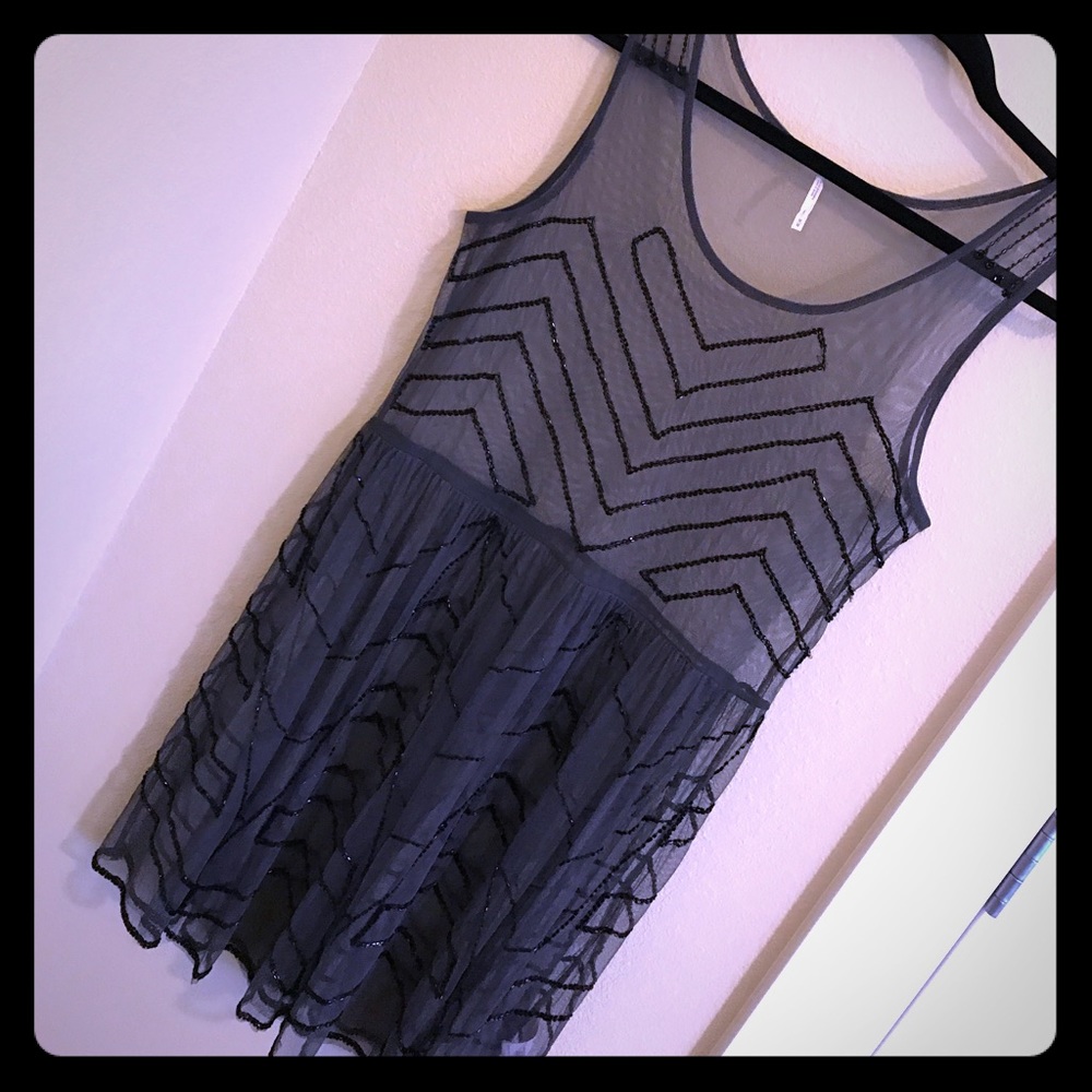 Free People Mini Beaded Slip Dress