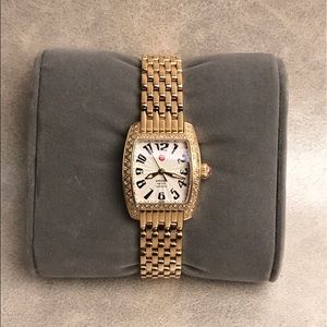 Michele urban petite gold watch with diamonds