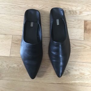 H&M studio black leather slip on/mules / euro 40