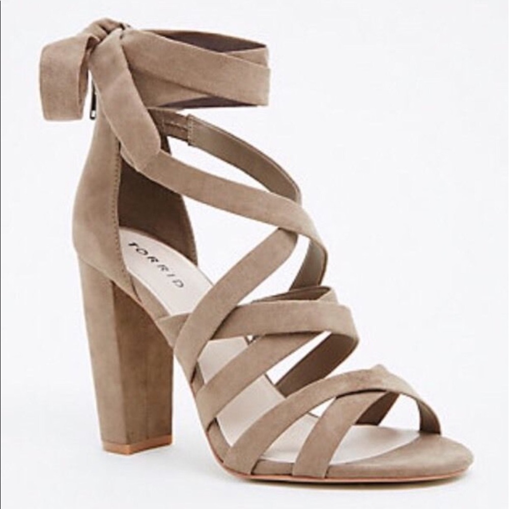 Dark Taupe Strappy Wrap Heel