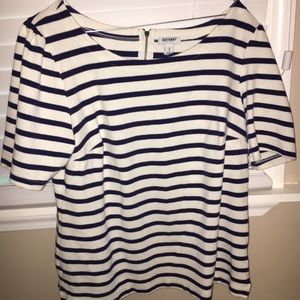 Old Navy Navy & White Ponte knit shirt