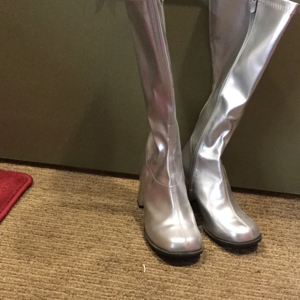 Silver gogo boots!!!!