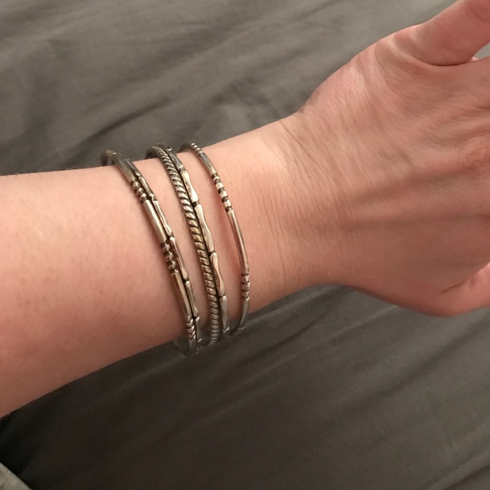 Sterling silver layering bracelets