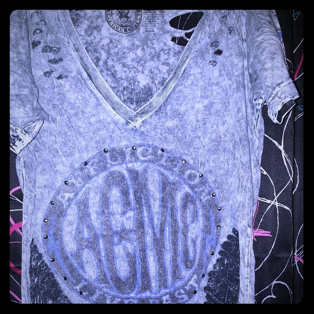 Trendy Affliction cut up T-shirt