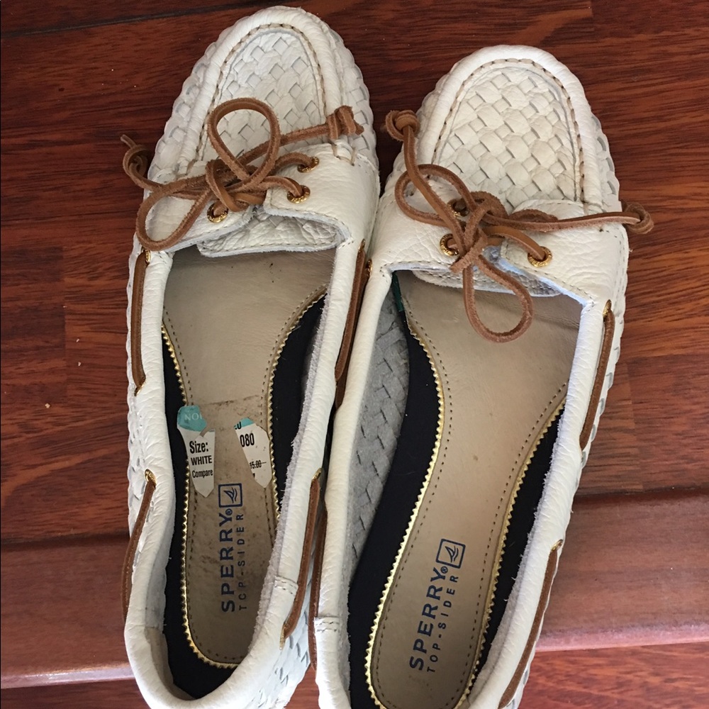 Women's White Sperry Boat Shoes