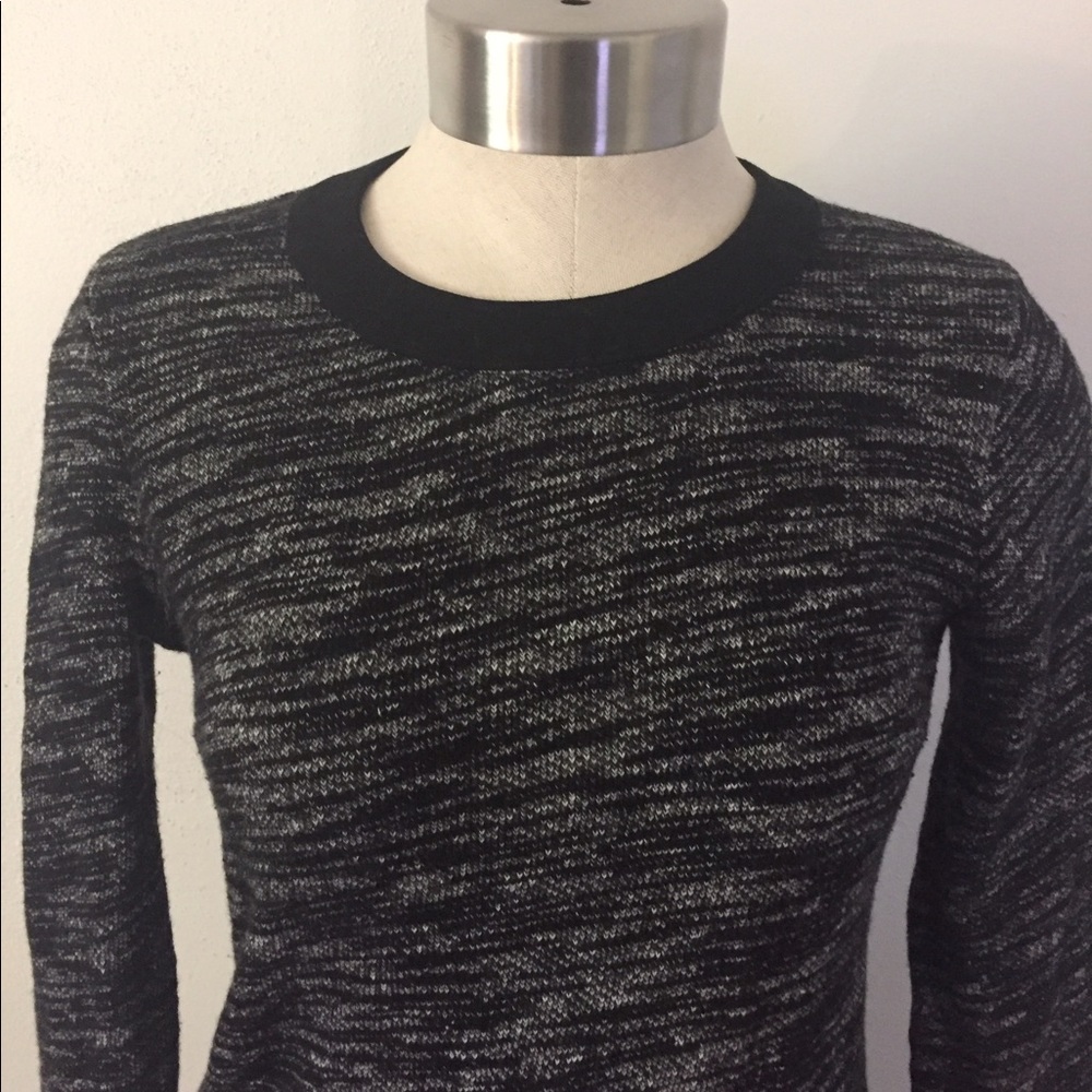 Madewell Black Grey Marled Contrast Dress XS - Picture 3 of 8