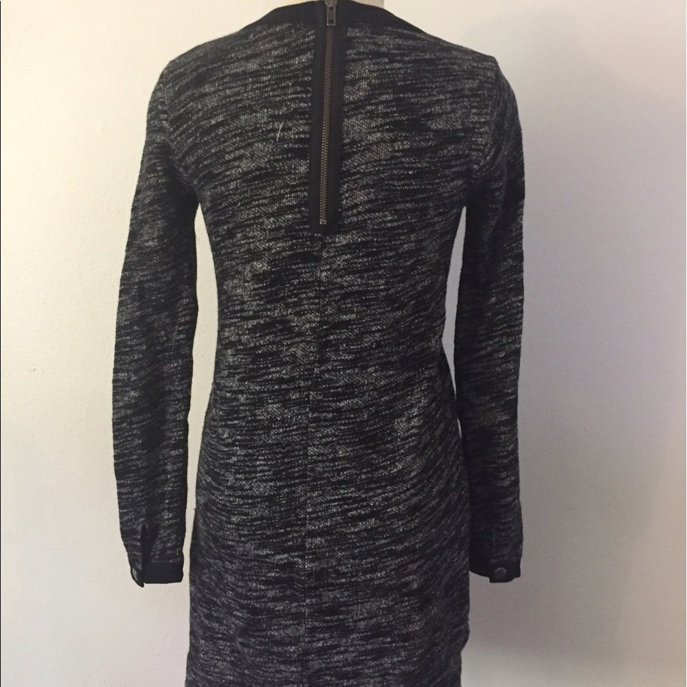 Madewell Black Grey Marled Contrast Dress XS - Picture 5 of 8