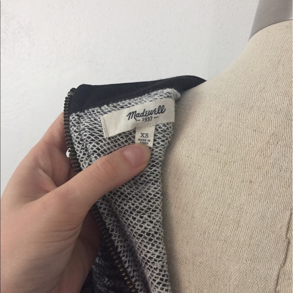 Madewell Black Grey Marled Contrast Dress XS - Picture 6 of 8