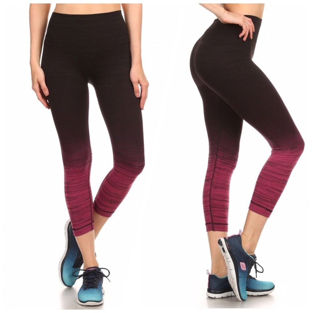 Pink ombré active capris