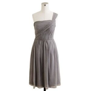 J. Crew Lucienne Dress in Silk Chiffon Graphite 4P