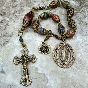 Our Lady of Guadalupe Filigree Solid Bronze Rosary
