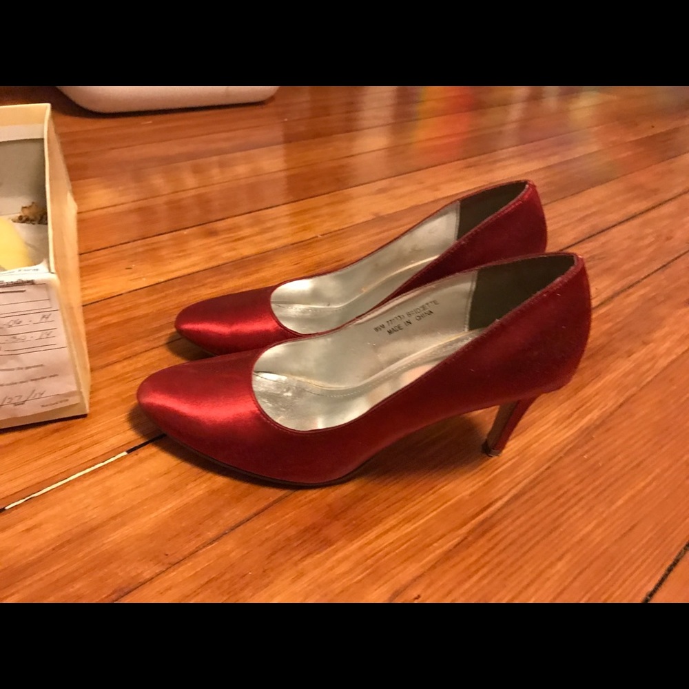 Dyed candy apple red shoes from David's Bridal