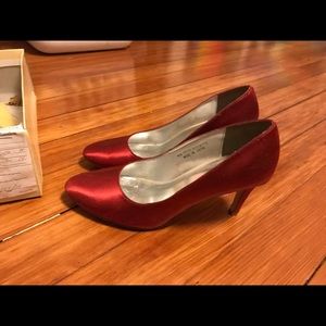 Dyed candy apple red shoes from David's Bridal