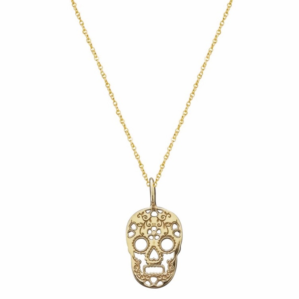 .925 silver skull necklace
