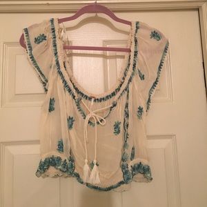 Ivory embroidered top
