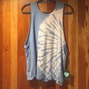 Kendall and Kylie blue tie dye tank/muscle tee