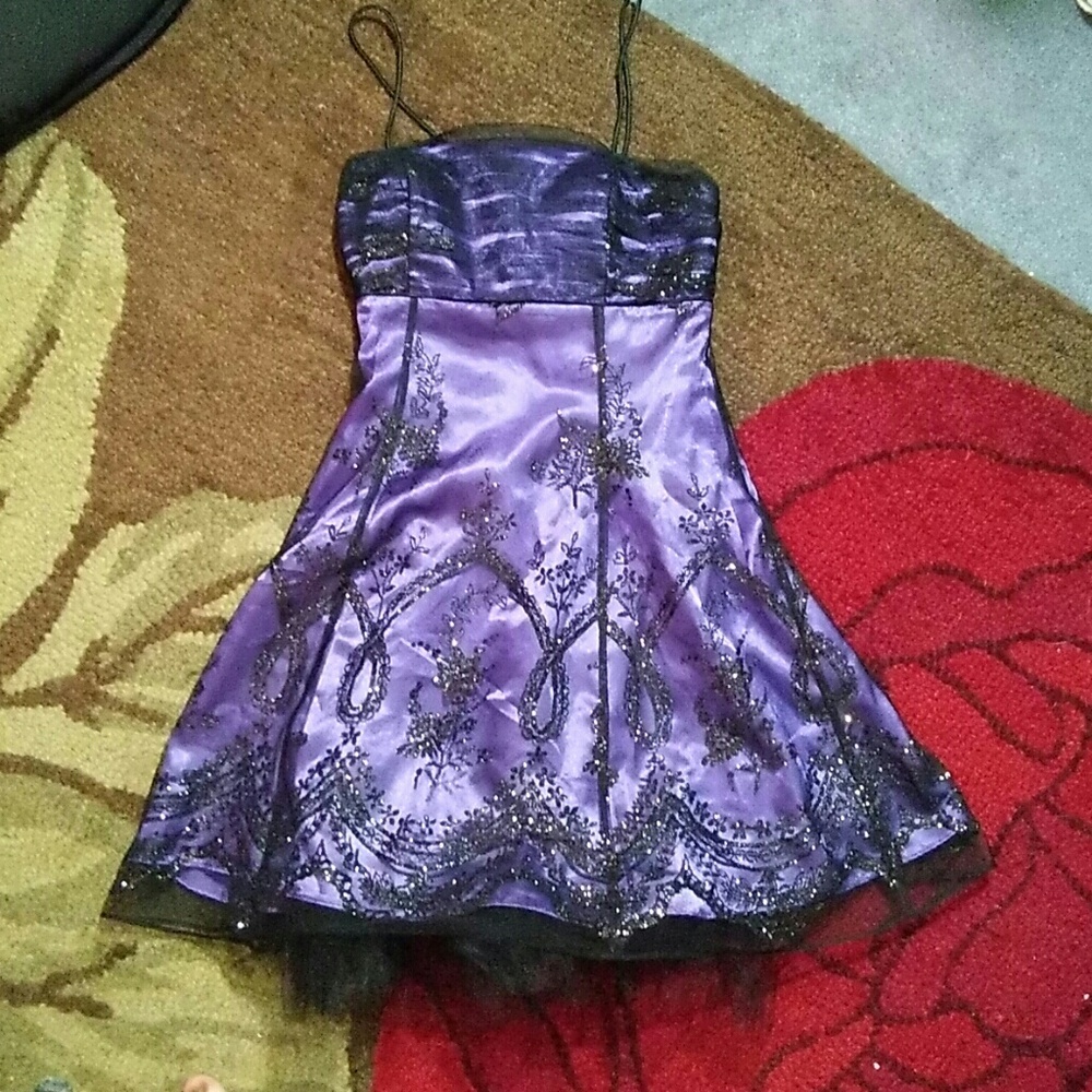 Sparkly Black and Purple Dress