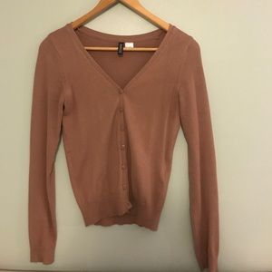 Tan/dusty pink H&M cardigan size 4