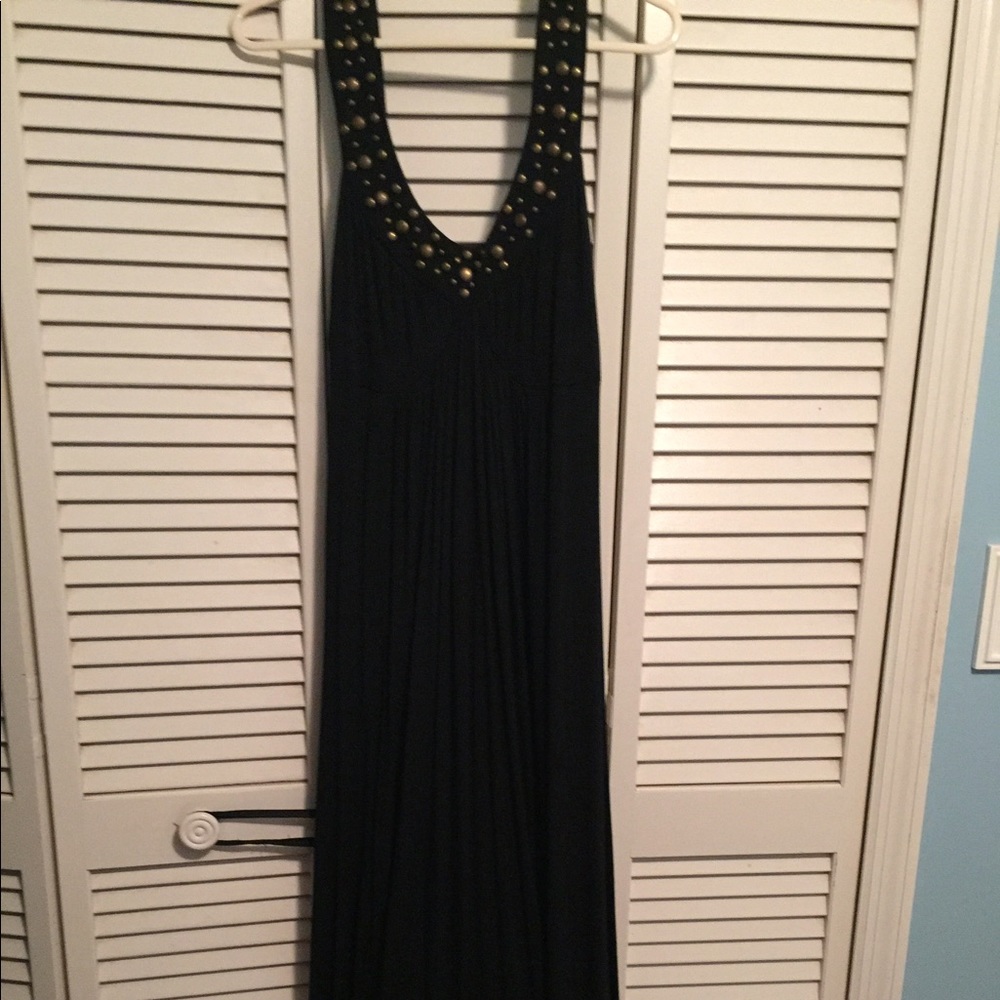 Black studded maxi dress