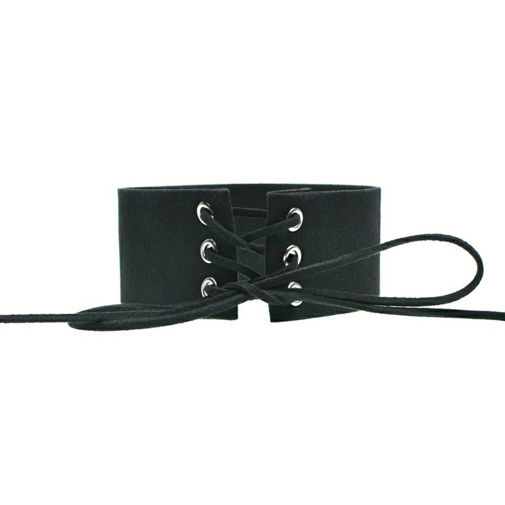 🔴Vegan Suede Lace-up Choker - Picture 4 of 5