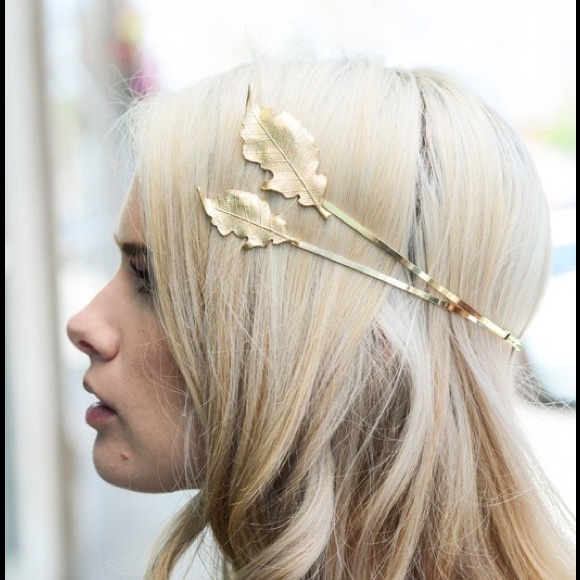 Gold leaf halo headband - Picture 4 of 4