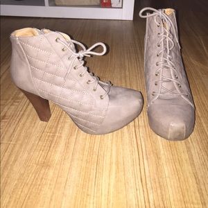 Taupe Heeled Booties