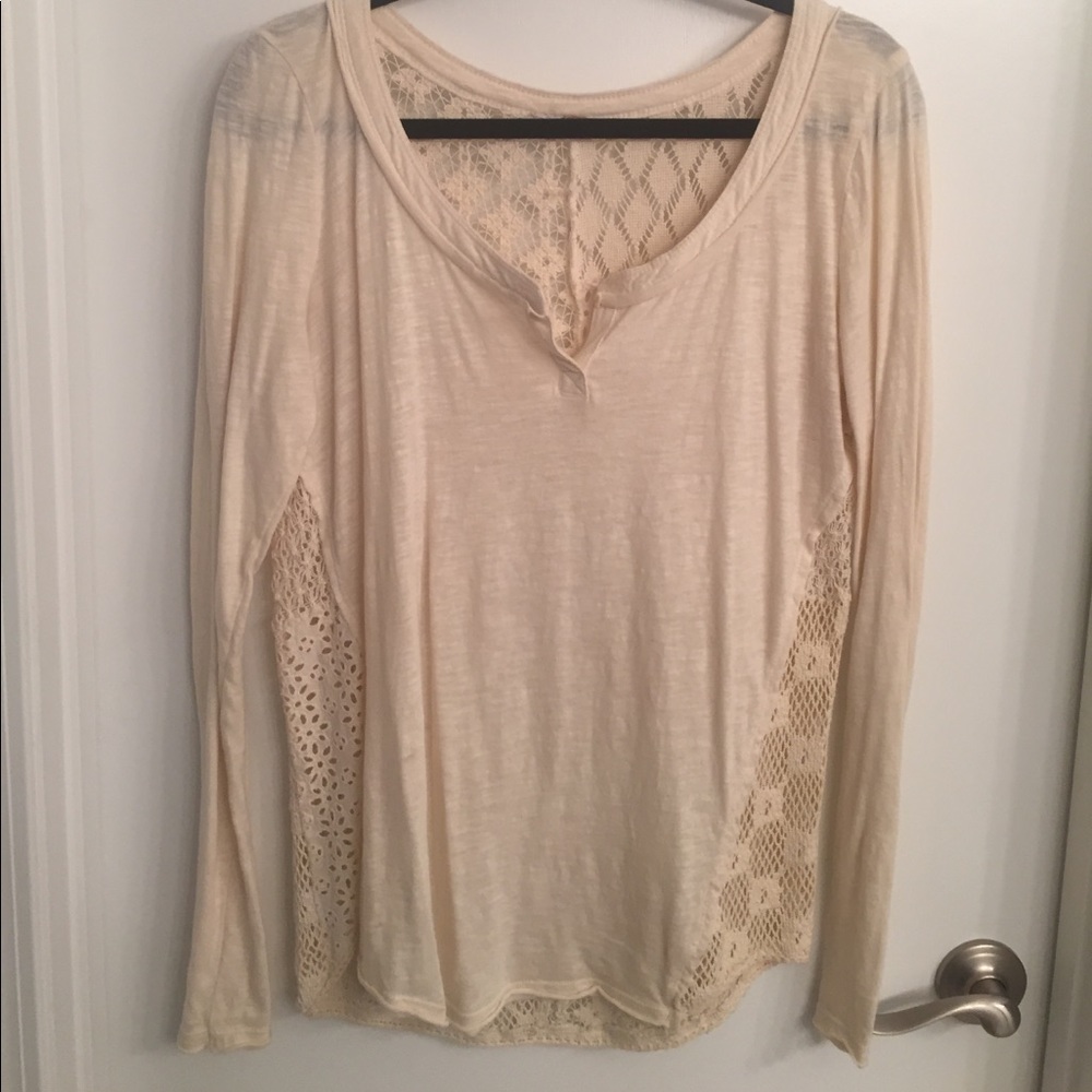 Free People Cream Henley