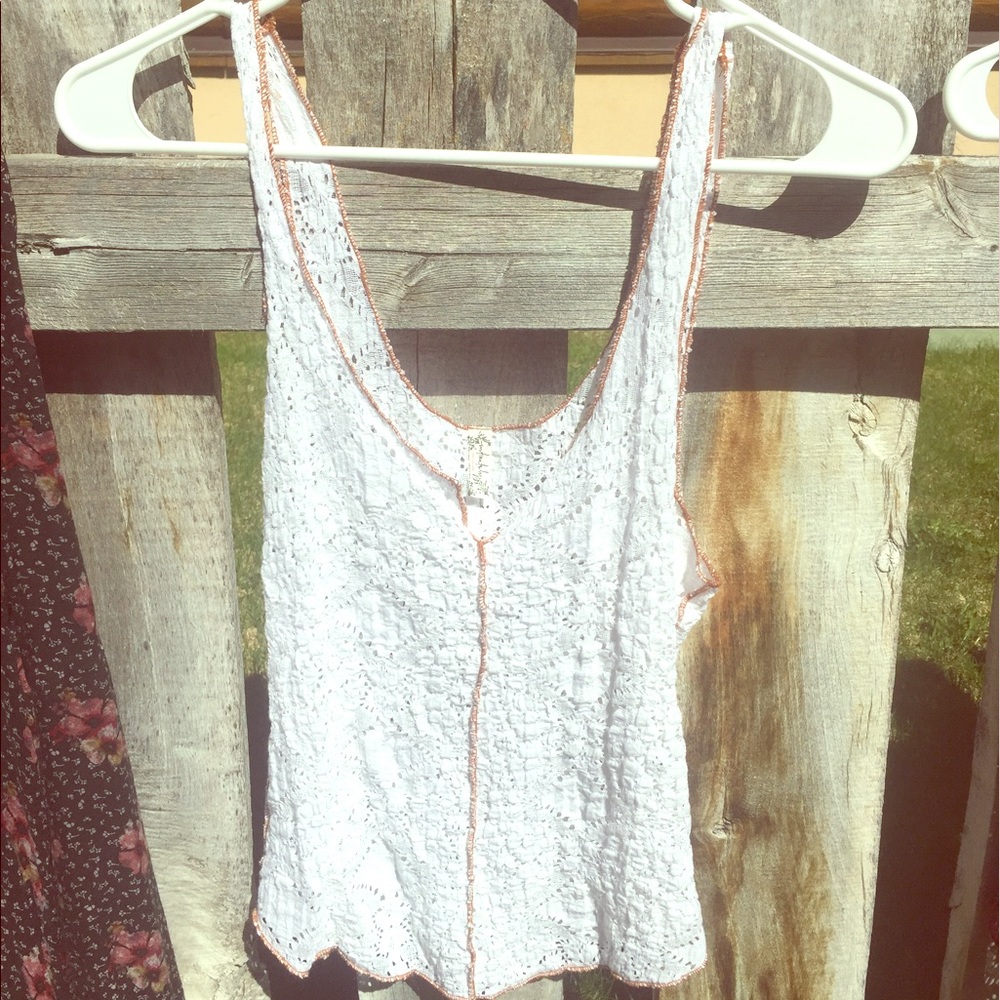 Free people lace tank. Worn once. XS