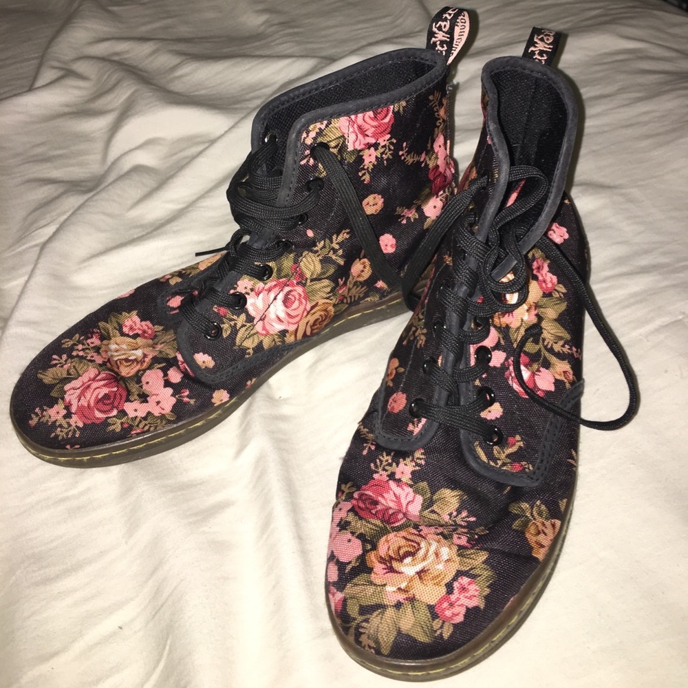 Floral Dr. Martens Combat boots