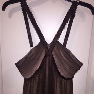 Brown floor length halter gown
