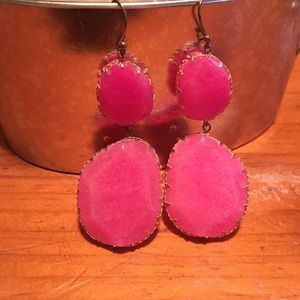 Bright Pink BaubleBar Quartz Earrings