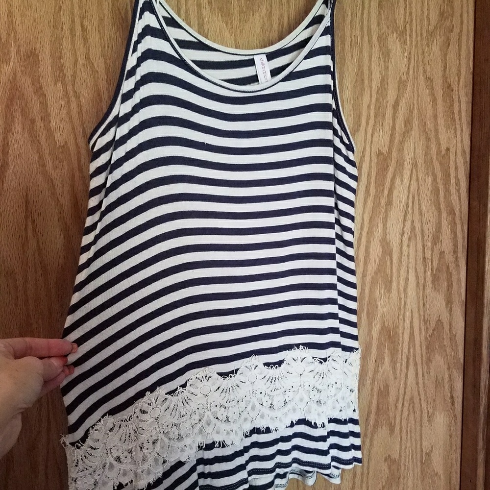 Navy stripe cami top
