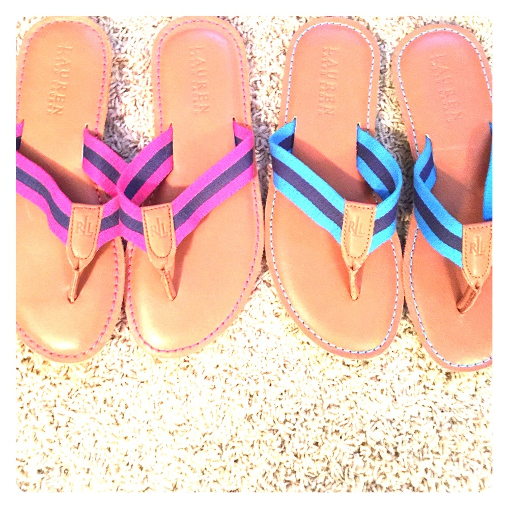 RALPH LAUREN Flip Flops!! New!! Never Worn