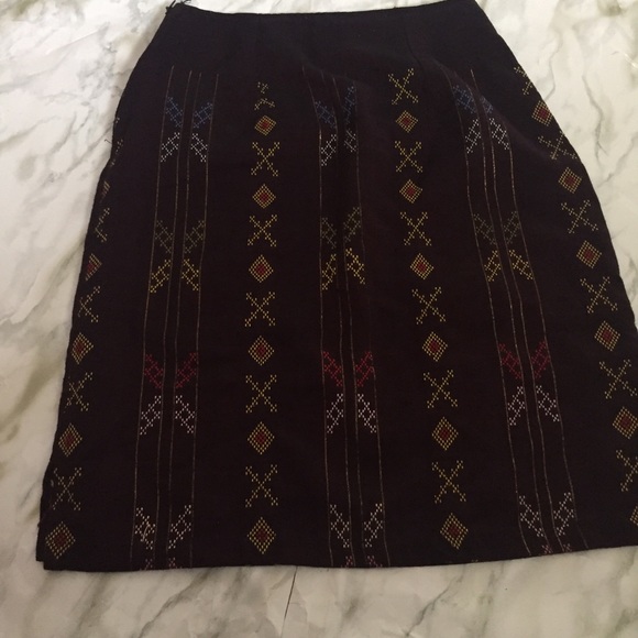 Handmade Aztec Maroon Girls Skirt Side Slits 11x18 - Picture 2 of 6