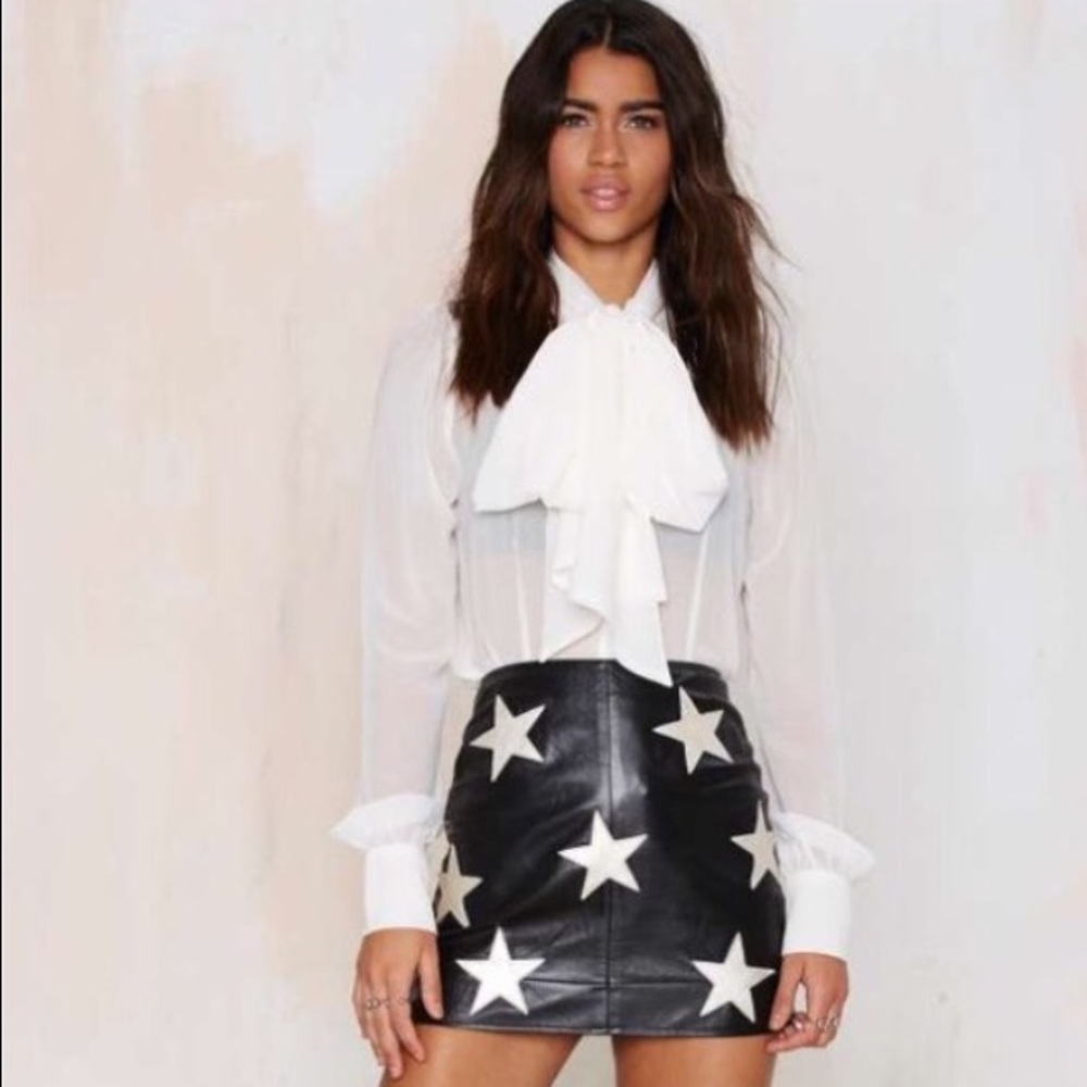 Vegan leather mini skirt