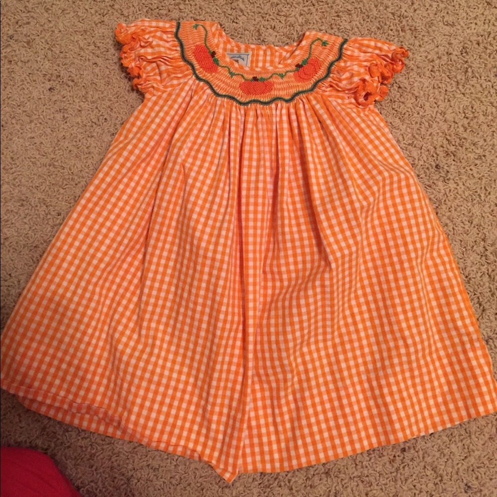 Smocked pumpkin dress