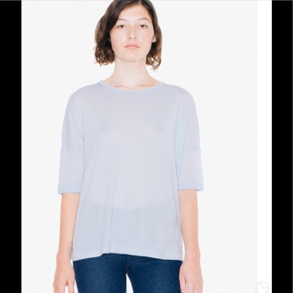 American Apparel Tops - SALE New! AA sheer pale blue cotton modal top💕