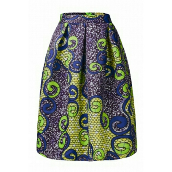 Nubian Queen High Waist A-lined Midi Skirt - Picture 4 of 4