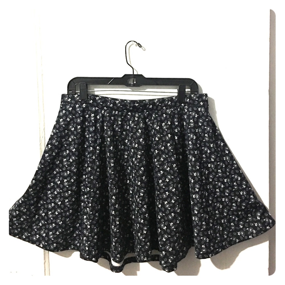 Floral Pattern Skater Skirt