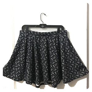 Floral Pattern Skater Skirt