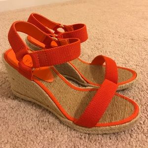 Ralph Lauren Tangerine Wedge Sandals