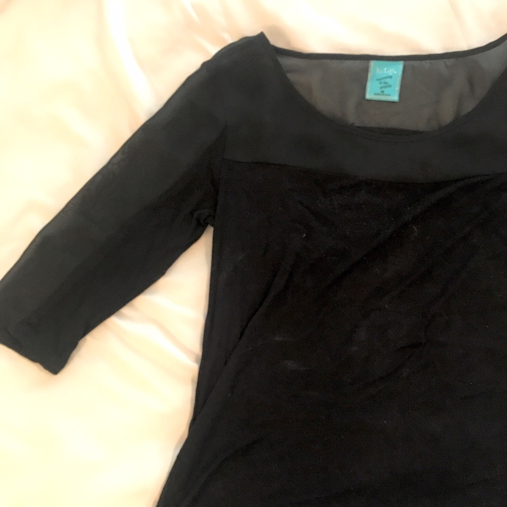 H.I.P. Sheer Panel 3/4 Sleeve
