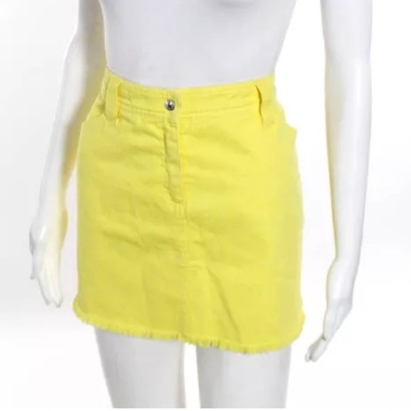 DOLCE & GABBANA YELLOW COTTON 4 POCKET MINI SKIRT - Picture 2 of 7